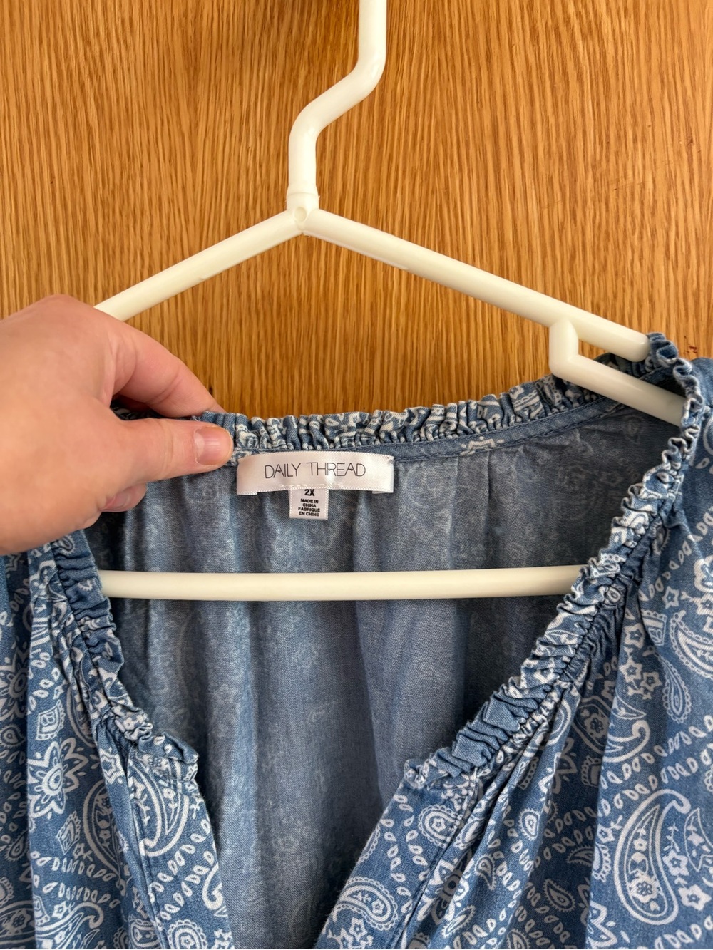 Daily Threads Vintage Blue Bandana-Print Tiered Maxi Dress 100% Cotton - Picture 3 of 7